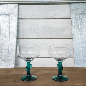 Green cactus margarita glasses